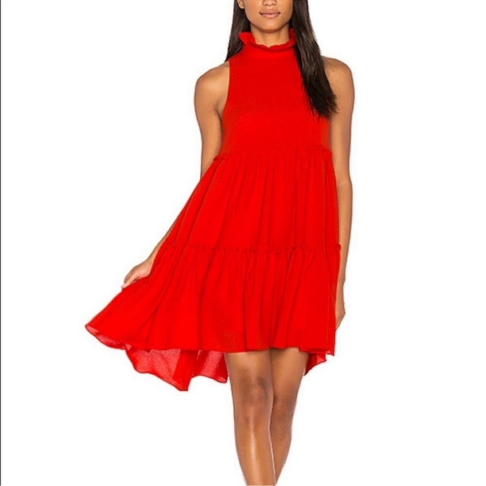 Anthropologie Red Mini Dress